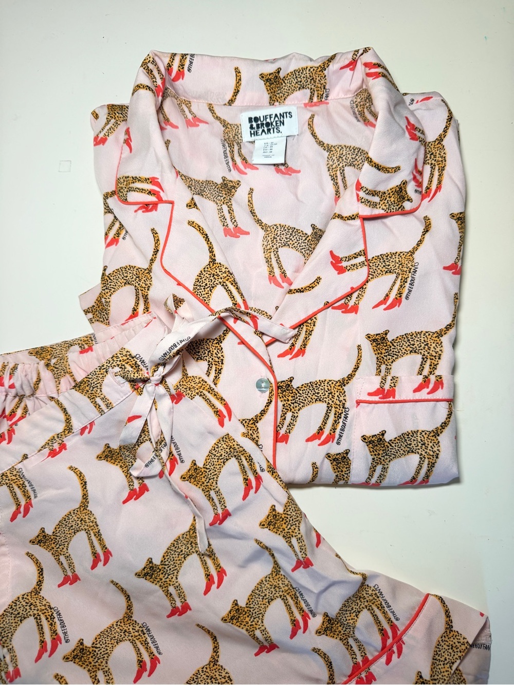 Bouffants And Broken Hearts Tigers In Heels Cute Pajama Set Size Medium